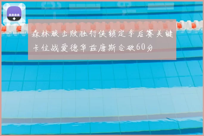 森林狼击败独行侠锁定季后赛关键卡位战爱德华兹唐斯合砍60分
